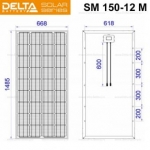 Солнечная панель (модуль) Delta SM 150-12 M (12В / 150Вт)