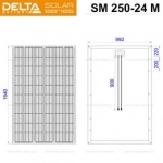 Солнечная панель (модуль) Delta SM 250-24 M (24В / 250Вт)