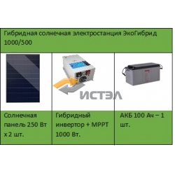 Гибридная солнечная электростанция ЭкоГибрид 1000/400
